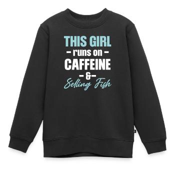 Cette fille consomme de la caféine et vend - Sweat Premium enfant bio - noir - Devant - AI Model Kid Female (0cm)