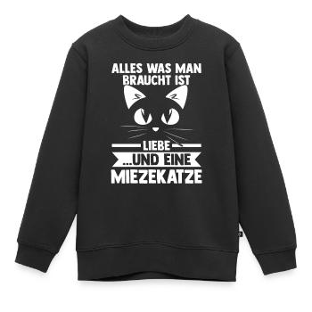 Katze Miezekatze Katzenliebhaber Katzenbesitzer Ka - Kinder Premium Organic Sweatshirt - Schwarz - Vorne - AI Model Kid Female (0cm)