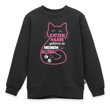 Katze Miezekatze Katzenliebhaber Katzenbesitzer Ka - Kinder Premium Organic Sweatshirt - Schwarz - Vorne - AI Model Kid Female (0cm)