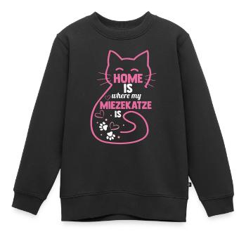 Katze Miezekatze Katzenliebhaber Katzenbesitzer Ka - Kinder Premium Organic Sweatshirt - Schwarz - Vorne - AI Model Kid Female (0cm)