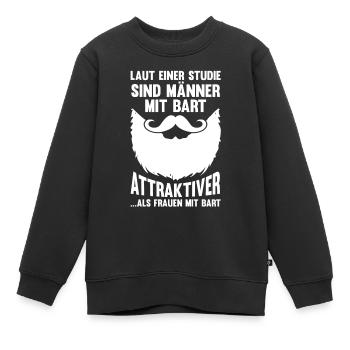 Bärtig Bartträger Schnurrbart Bart - Kinder Premium Organic Sweatshirt - Schwarz - Vorne - AI Model Kid Female (0cm)