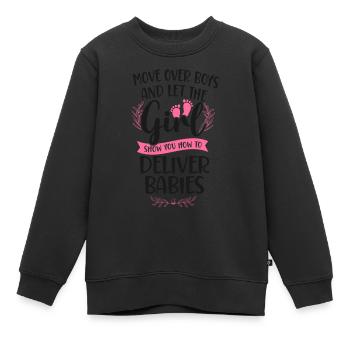 Infirmière spécialisée dans le travail et l’accouchement - Sweat Premium enfant bio - noir - Devant - AI Model Kid Female (0cm)