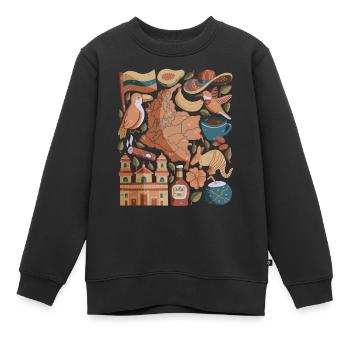 Colombie - Sweat Premium enfant bio - noir - Devant - AI Model Kid Female (0cm)