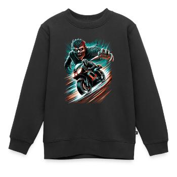 Speed Demon High-Speed Horror Chase - Kinder Premium Organic Sweatshirt - Schwarz - Vorne - AI Model Kid Female (0cm)
