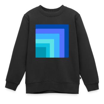 Carrés à l’intérieur d’un carré - Sweat Premium enfant bio - noir - Devant - AI Model Kid Female (0cm)