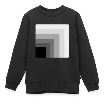 Carrés à l’intérieur d’un carré - Sweat Premium enfant bio - noir - Devant - AI Model Kid Female (0cm)
