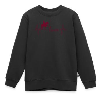 Reiterherz Pferdeliebe Lebensfreude - Kinder Premium Organic Sweatshirt - Schwarz - Vorne - AI Model Kid Female (0cm)