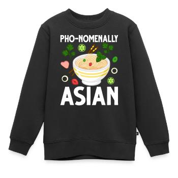 Soupe de nouilles vietnamienne Cuisine asiatique - Sweat Premium enfant bio - noir - Devant - AI Model Kid Female (0cm)