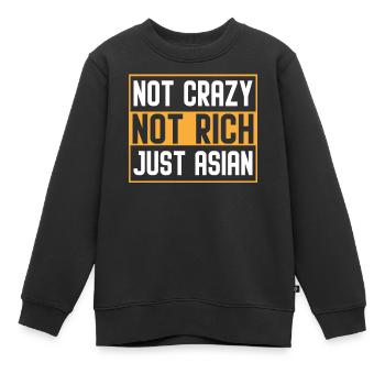 Lustige asiatische Amerikaner - Kinder Premium Organic Sweatshirt - Schwarz - Vorne - AI Model Kid Female (0cm)