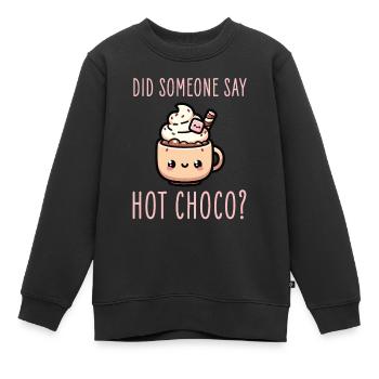 Rêve apaisant pour les amateurs de chocolat chaud et de chocolat chaud - Sweat Premium enfant bio - noir - Devant - AI Model Kid Female (0cm)
