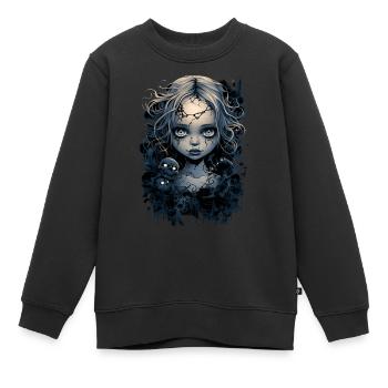 Gothic Girl Halloween Fantasy Dark - Kinder Premium Organic Sweatshirt - Schwarz - Vorne - AI Model Kid Female (0cm)