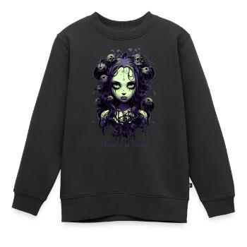 Gothic Girl Spruch Normal is an Illusion - Kinder Premium Organic Sweatshirt - Schwarz - Vorne - AI Model Kid Female (0cm)