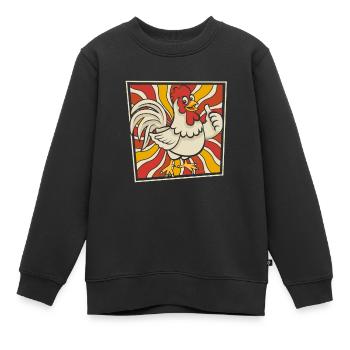 Huhn Henne - Kinder Premium Organic Sweatshirt - Schwarz - Vorne - AI Model Kid Female (0cm)