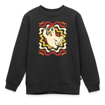 Huhn Henne - Kinder Premium Organic Sweatshirt - Schwarz - Vorne - AI Model Kid Female (0cm)