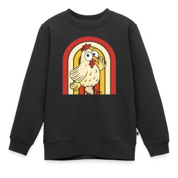 Huhn Henne - Kinder Premium Organic Sweatshirt - Schwarz - Vorne - AI Model Kid Female (0cm)