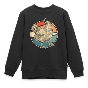 Huhn Henne - Kinder Premium Organic Sweatshirt - Schwarz - Vorne - AI Model Kid Female (0cm)