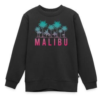 Malibu Palmen Silhouette Sommerflair - Kinder Premium Organic Sweatshirt - Schwarz - Vorne - AI Model Kid Female (0cm)