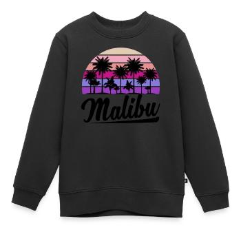 Retro Malibu Sonnenuntergang Relax - Kinder Premium Organic Sweatshirt - Schwarz - Vorne - AI Model Kid Female (0cm)