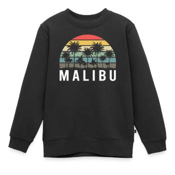 Retro Malibu Sonnenuntergang Relax - Kinder Premium Organic Sweatshirt - Schwarz - Vorne - AI Model Kid Female (0cm)