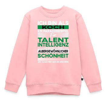 Koch Bescheiden - Lustiger Spruch - Kinder Premium Organic Sweatshirt - Rosa - Vorne - AI Model Kid Female (0cm)