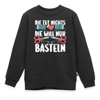 Bastler Bastelunterricht Basteln - Kinder Premium Organic Sweatshirt - Schwarz - Vorne - AI Model Kid Female (0cm)