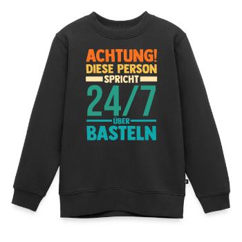 Bastler Bastelunterricht Basteln - Kinder Premium Organic Sweatshirt - Schwarz - Vorne - AI Model Kid Female (0cm)