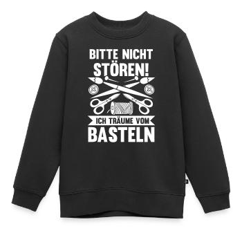 Bastler Basteln - Kinder Premium Organic Sweatshirt - Schwarz - Vorne - AI Model Kid Female (0cm)