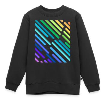 REGENBOGEN-STREIFEN - Kinder Premium Organic Sweatshirt - Schwarz - Vorne - AI Model Kid Female (0cm)