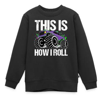 Rollender Monstertruck Abenteuer Drang - Kinder Premium Organic Sweatshirt - Schwarz - Vorne - AI Model Kid Female (0cm)