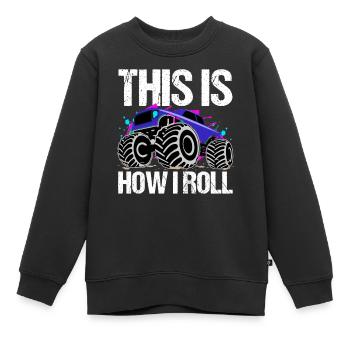 Rollender Monstertruck Abenteuer Drang - Kinder Premium Organic Sweatshirt - Schwarz - Vorne - AI Model Kid Female (0cm)