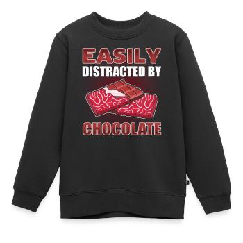 Süßigkeiten Liebhaber Junk Food Schokoladenriegel - Kinder Premium Organic Sweatshirt - Schwarz - Vorne - AI Model Kid Female (0cm)