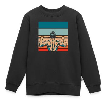 Fitness - Kinder Premium Organic Sweatshirt - Schwarz - Vorne - AI Model Kid Female (0cm)
