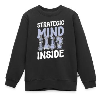 Strategic Mind Inside Schachspieler - Kinder Premium Organic Sweatshirt - Schwarz - Vorne - AI Model Kid Female (0cm)