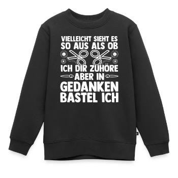 Bastler Basteln - Kinder Premium Organic Sweatshirt - Schwarz - Vorne - AI Model Kid Female (0cm)