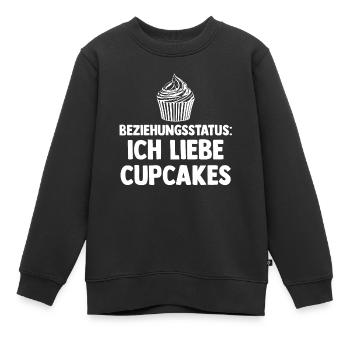 Beziehungsstatus Backen Cupcakes - Kinder Premium Organic Sweatshirt - Schwarz - Vorne - AI Model Kid Female (0cm)