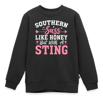 Drôle de fille du Sud - Sweat Premium enfant bio - noir - Devant - AI Model Kid Female (0cm)