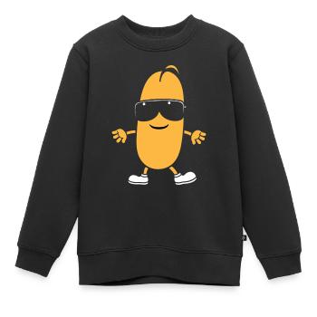 Erdnüsse Humor Kleine Erdnuss - Kinder Premium Organic Sweatshirt - Schwarz - Vorne - AI Model Kid Female (0cm)