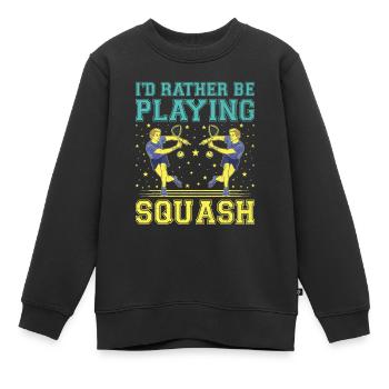 Squashspieler Squash-Tennisspieler Raquetball-Spor - Kinder Premium Organic Sweatshirt - Schwarz - Vorne - AI Model Kid Female (0cm)
