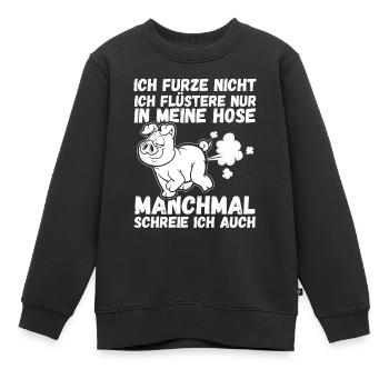 Ich Furze Nicht Schwein - Kinder Premium Organic Sweatshirt - Schwarz - Vorne - AI Model Kid Female (0cm)