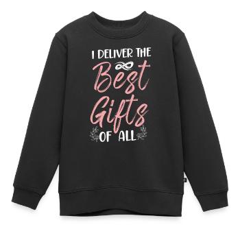 LD Infirmière du travail et de l’accouchement - Sweat Premium enfant bio - noir - Devant - AI Model Kid Female (0cm)