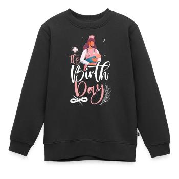 LD Labour And Delivery Nurse - Kids Premium Organic Sweatshirt - black - Front - AI Model Kid Female (0cm)