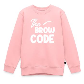 L’esthéticienne sourcilière code sourcils - Sweat Premium enfant bio - rose - Devant - AI Model Kid Female (0cm)