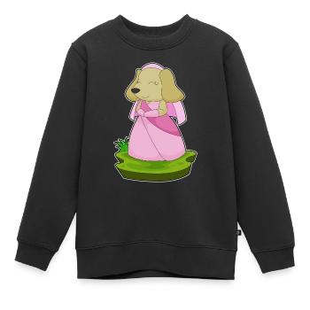 Chien voile de mariée mariage - Sweat Premium enfant bio - noir - Devant - AI Model Kid Female (0cm)
