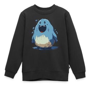 Cartoon-Kreatur lustiger Blob - Kinder Premium Organic Sweatshirt - Schwarz - Vorne - AI Model Kid Female (0cm)