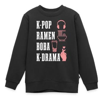 K-Pop Fan Geschenk Koreanische Popmusik - Kinder Premium Organic Sweatshirt - Schwarz - Vorne - AI Model Kid Female (0cm)