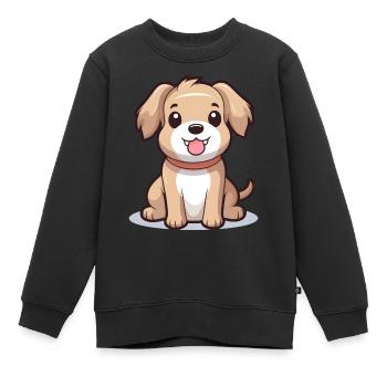 Chien de dessin animé mignon - conception de chien - Sweat Premium enfant bio - noir - Devant - AI Model Kid Female (0cm)
