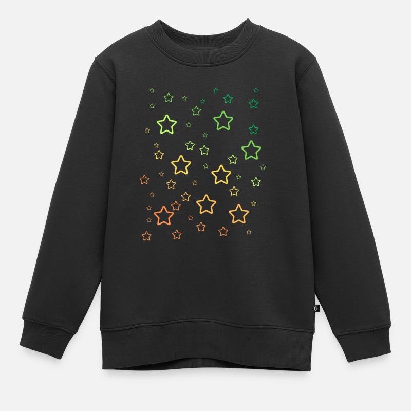 Étoiles arc-en-ciel - Sweat Premium enfant bio - noir