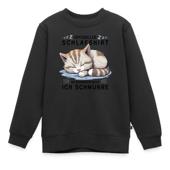 Offizielles Schlafshirt personalisiert mit Katze - Kinder Premium Organic Sweatshirt - Schwarz - Vorne - AI Model Kid Female (0cm)