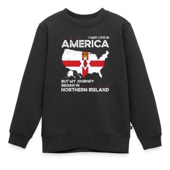 Geboren in Nordirland Nordirland Amerikaner USA - Kinder Premium Organic Sweatshirt - Schwarz - Vorne - AI Model Kid Female (0cm)