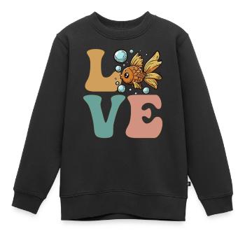 Goldfisch Fischliebhaber Goldfisch - Kinder Premium Organic Sweatshirt - Schwarz - Vorne - AI Model Kid Female (0cm)
